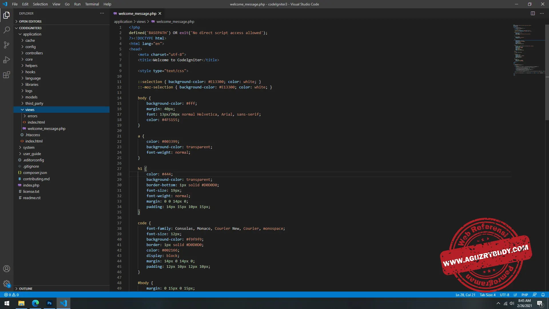 Struktur Folder Framework CodeIgniter 3